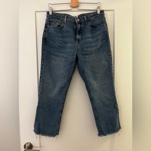 Topshop straight leg jeans in dark wash